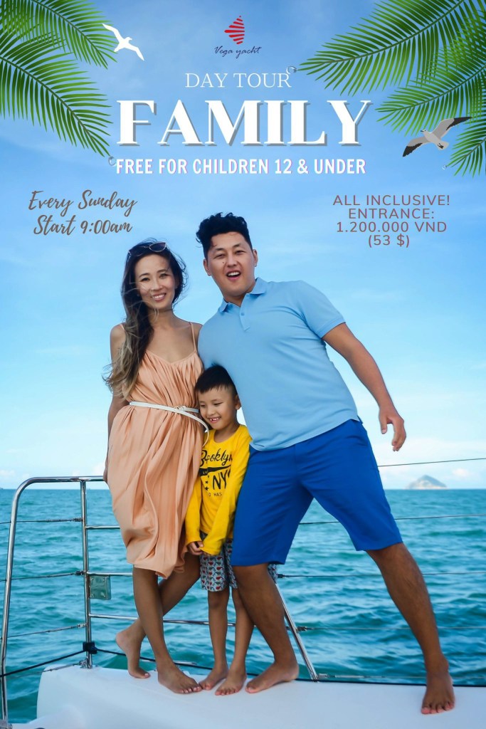 Tour du thuyền trên vịnh Nha Trang dành cho gia đình.
